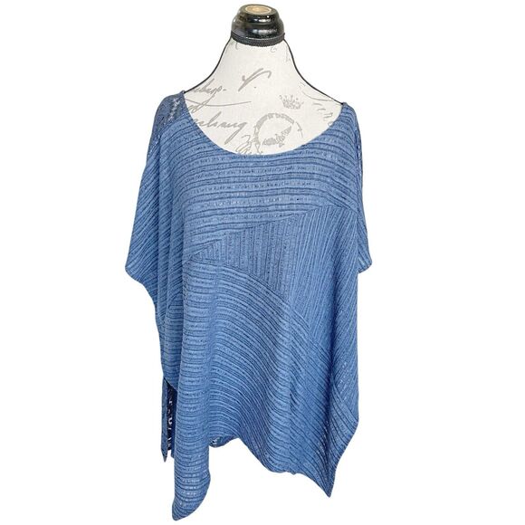 Chico's Womens Knit Poncho Pullover Blouse Sz Medium- Large Oversized Tunic Boho - Picture 3 of 12